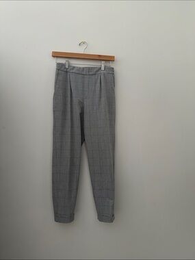 Pull&Bear Women's Gray Plaid Trousers
